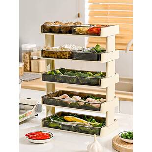 厨房备菜盘配菜盘多层火锅盘子家用桌面多功能托盘神器备餐盘收纳