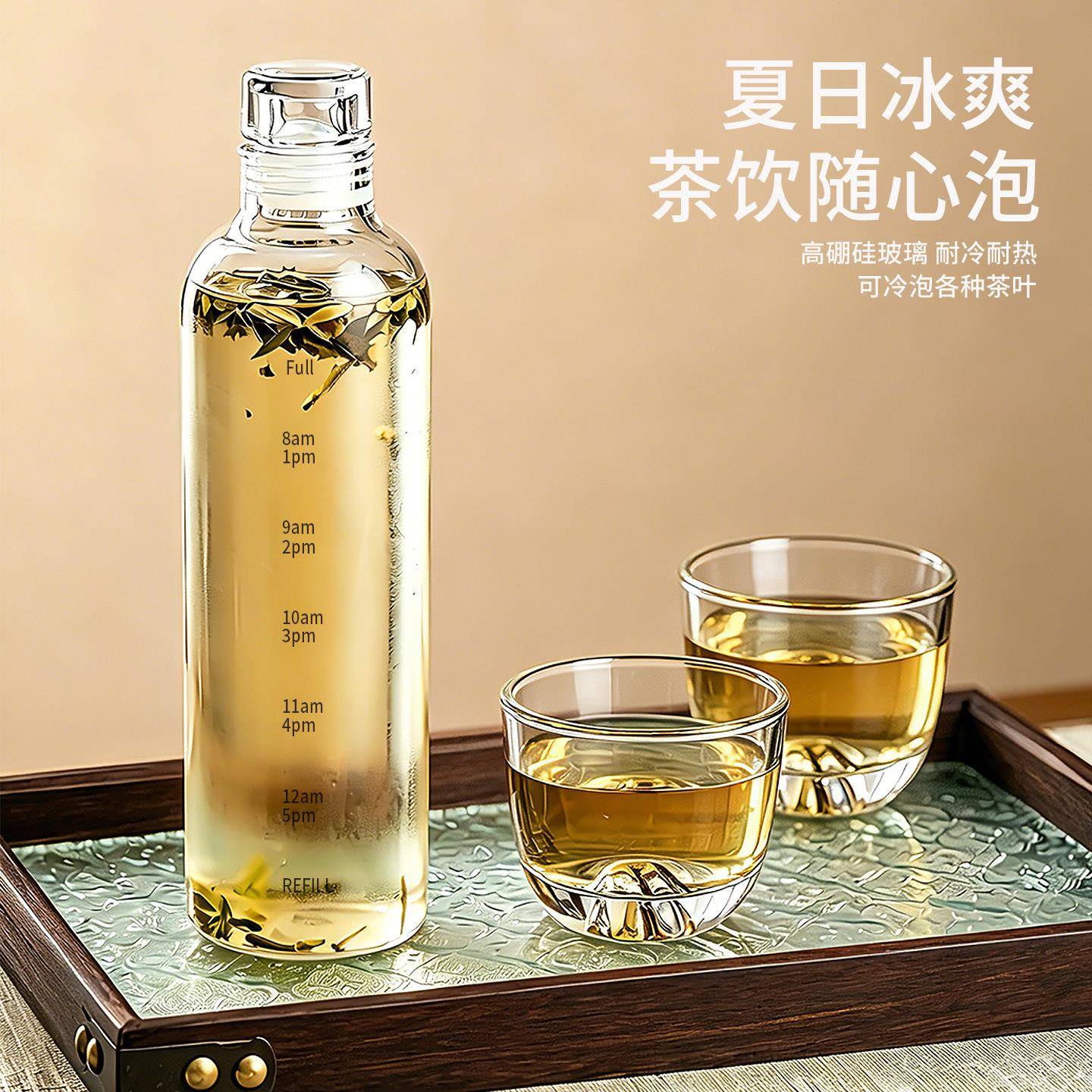 冷泡茶杯冷泡茶瓶子玻璃夏日冰箱密封装水容器凉水杯耐高温便携冷图片