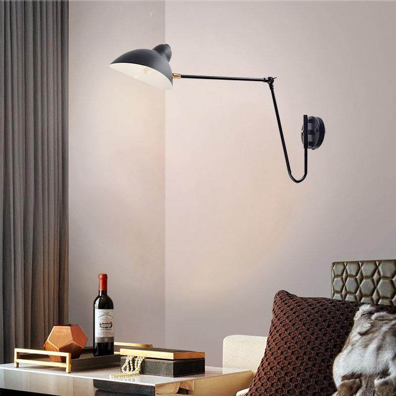 北欧张牙舞爪轻奢折叠伸缩长杆摇臂壁灯led卧室书房阅读床头餐厅