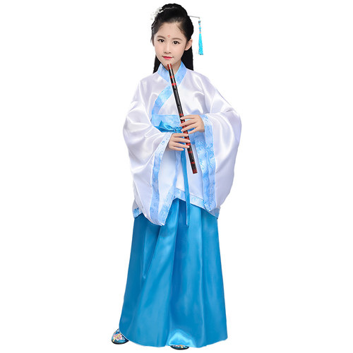 儿童古代仙女服装女童中国风汉服古筝演出小孩女孩公主古装表演夏