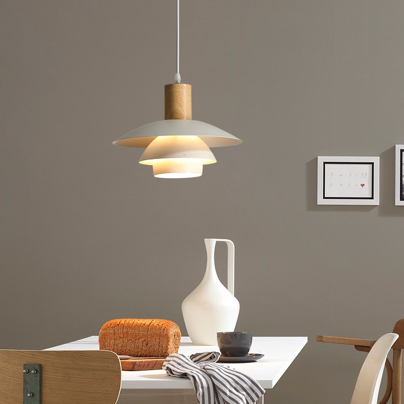 北欧丹麦ph5餐厅吊灯创意原木设计卧室客厅灯衣帽间吧台书房灯具