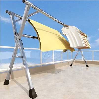 晾衣架不锈钢折叠落地室内外阳台卧室凉衣架晒被子神器家用晾衣杆