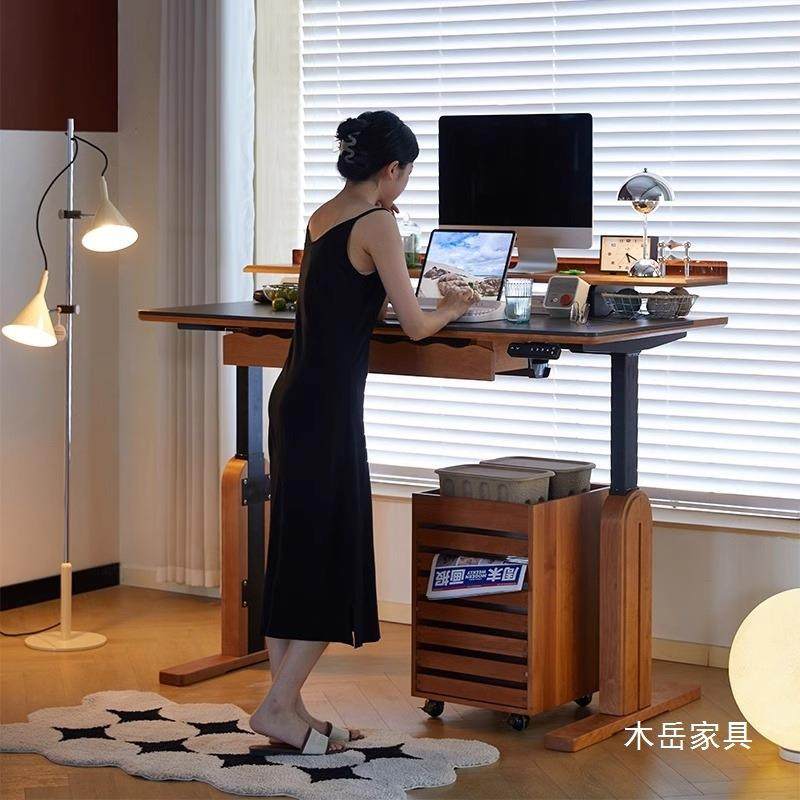 电动升降桌岩板家用实木书桌电脑学习桌北欧日式樱桃木智能工作台,3C数码配件,USB灯,淘宝优惠券,粉丝福利购,淘宝优惠卷