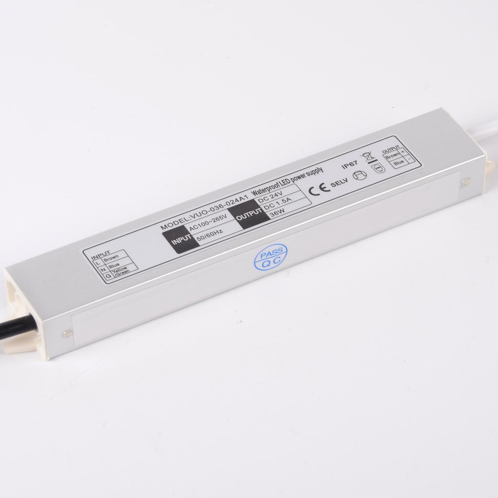 CESAA认证保2年led开关电源36W24V恒压灯条灯带防水驱动