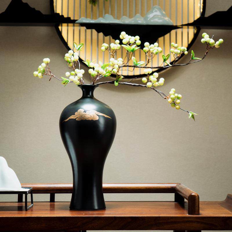 景德镇轻奢黑色花瓶摆件客厅插花玄关餐桌电视柜新中式干花插花器,五金/工具,其他电线电缆,淘宝优惠券,粉丝福利购,淘宝优惠卷
