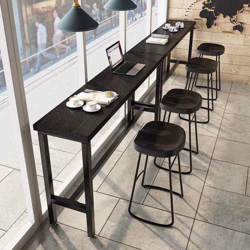 现代简约实木碳化黑色休闲吧台桌咖啡厅酒吧创意高脚吧台桌椅组合,3C数码配件,USB灯,淘宝优惠券,粉丝福利购,淘宝优惠卷