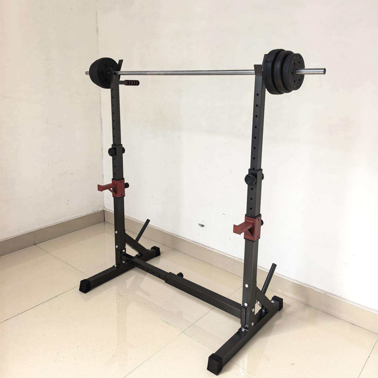 深蹲架杠铃架卧推器健身器材举重床双杠男引体杠铃套装家用可调节