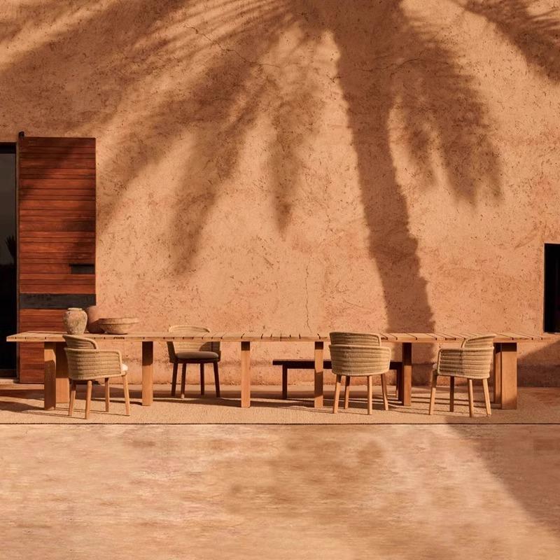 北欧户外休闲餐桌椅室外花园别墅庭院露台设计师简约现代实木家具