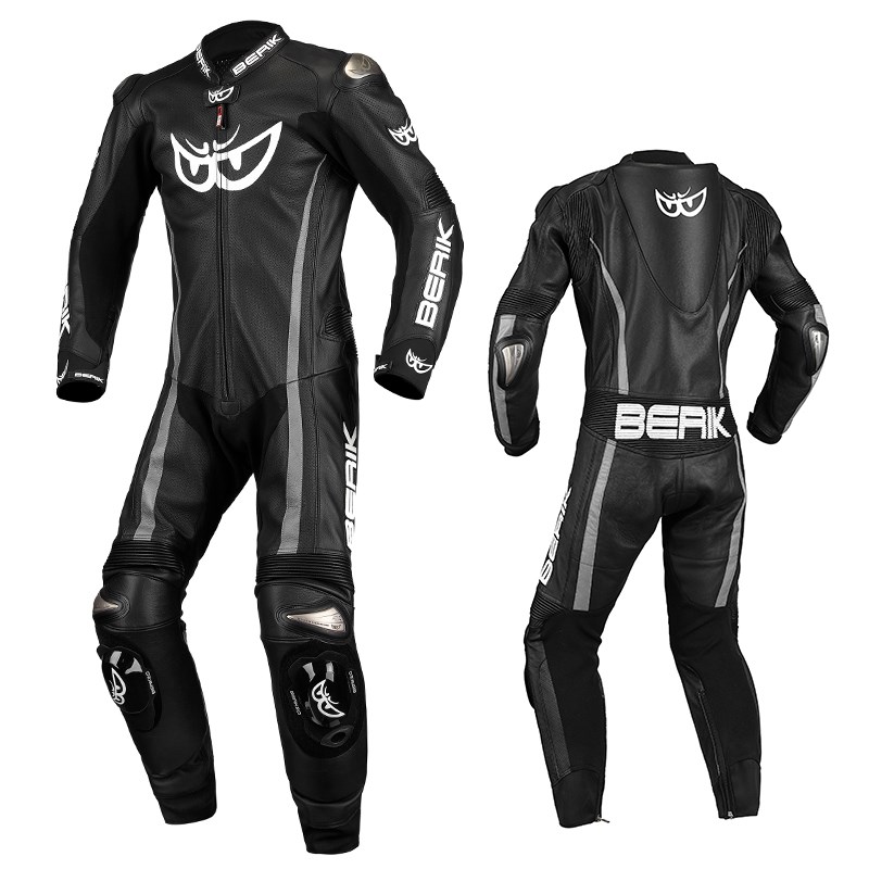 BERIK大眼路怒者5摩托车骑行打孔透气竞技赛道防摔赛车连体皮衣男