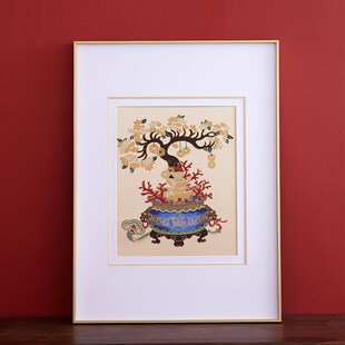 南京云锦研究所聚宝盆挂画手工装 饰画客厅玄关办公室商务礼品