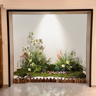 大型仿真青苔景观蕨叶芦苇草墙角装饰造景艺展厅橱