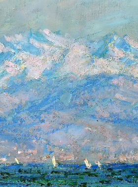 上品印画 莫奈下午的昂蒂布 欧式沙发背景墙客厅挂画装饰画墙壁画