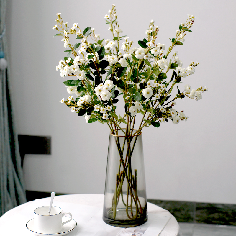 仿真小蔷薇玫瑰花束客厅餐桌插花装饰花艺婚庆手捧花拍摄道具假花