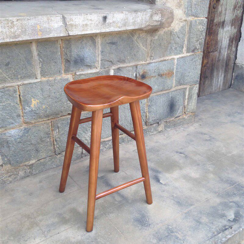 欧式吧台椅实木高脚凳个性吧凳木质吧椅酒吧咖啡厅高吧凳家用