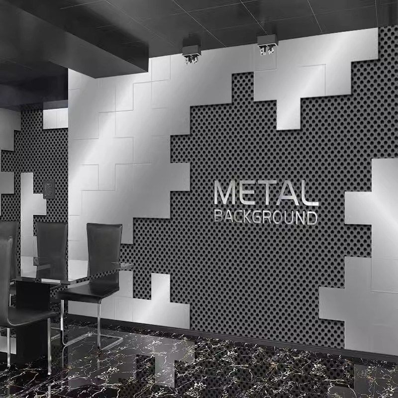 d立体铁皮金属壁纸科技感办公室公司前台背景墙纸电竞馆网咖墙布,家装主材,定制壁画,淘宝优惠券,粉丝福利购,淘宝优惠卷