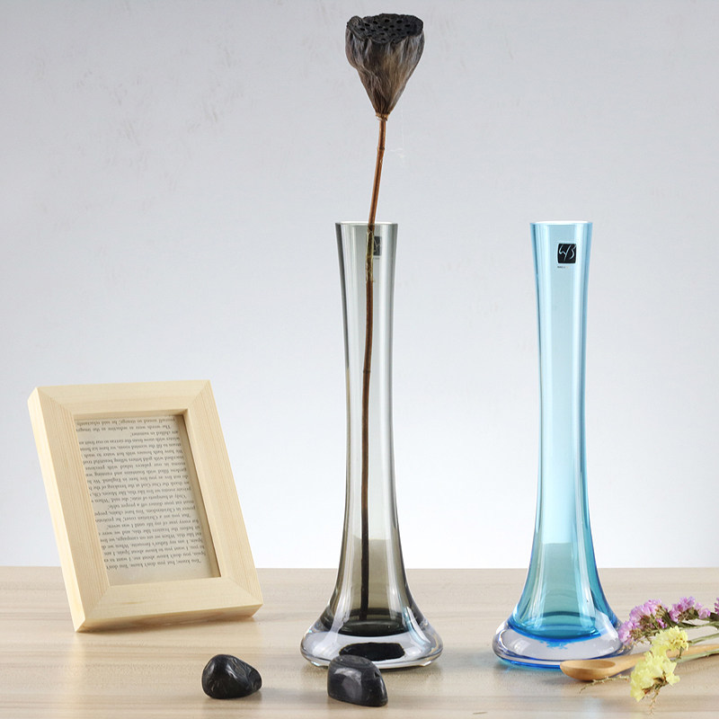 瓶玻璃干小新文艺小口现代欧式客厅摆设彩色插瓶