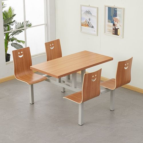 员工职工事业单位工厂学校学生食堂餐桌椅连体四人快桌椅