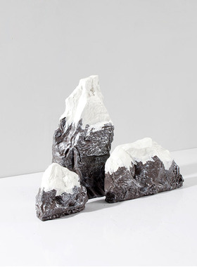 新假山石头抽象雪山造景雕塑样板间售楼处酒店办公室装饰