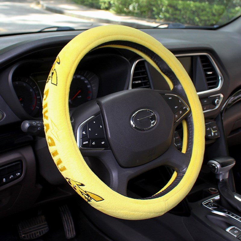 汽车方向盘套可爱卡通四季通用型防滑吸汗夏季冰丝透气车把套男女