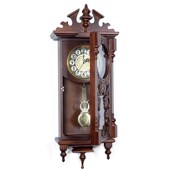 欧式 古董钟客厅老式 实木静音挂钟复古长方形摆钟整点报时钟表