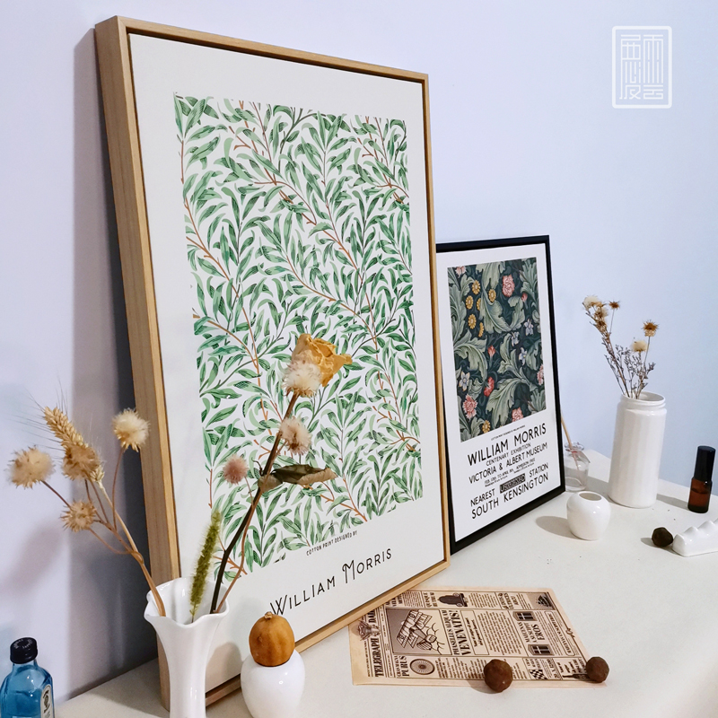 客厅装饰画威廉莫里斯挂画抽象风沙发床头摆画电表箱卫生间卧室