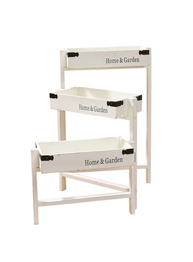 田园做旧花架客厅室内多层木质阳台落地式阶梯多功能植物花架