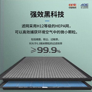 AOE空气消毒机专用过滤网配件小号 AF-Y-SB9101 [适用80平]