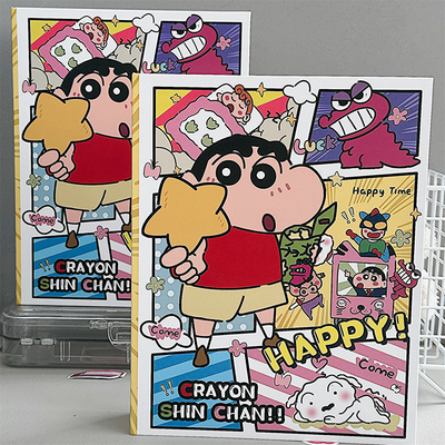 蜡笔小新卡册A5活页学生四宫格超硬外壳可爱爱豆可拆卸收纳卡册