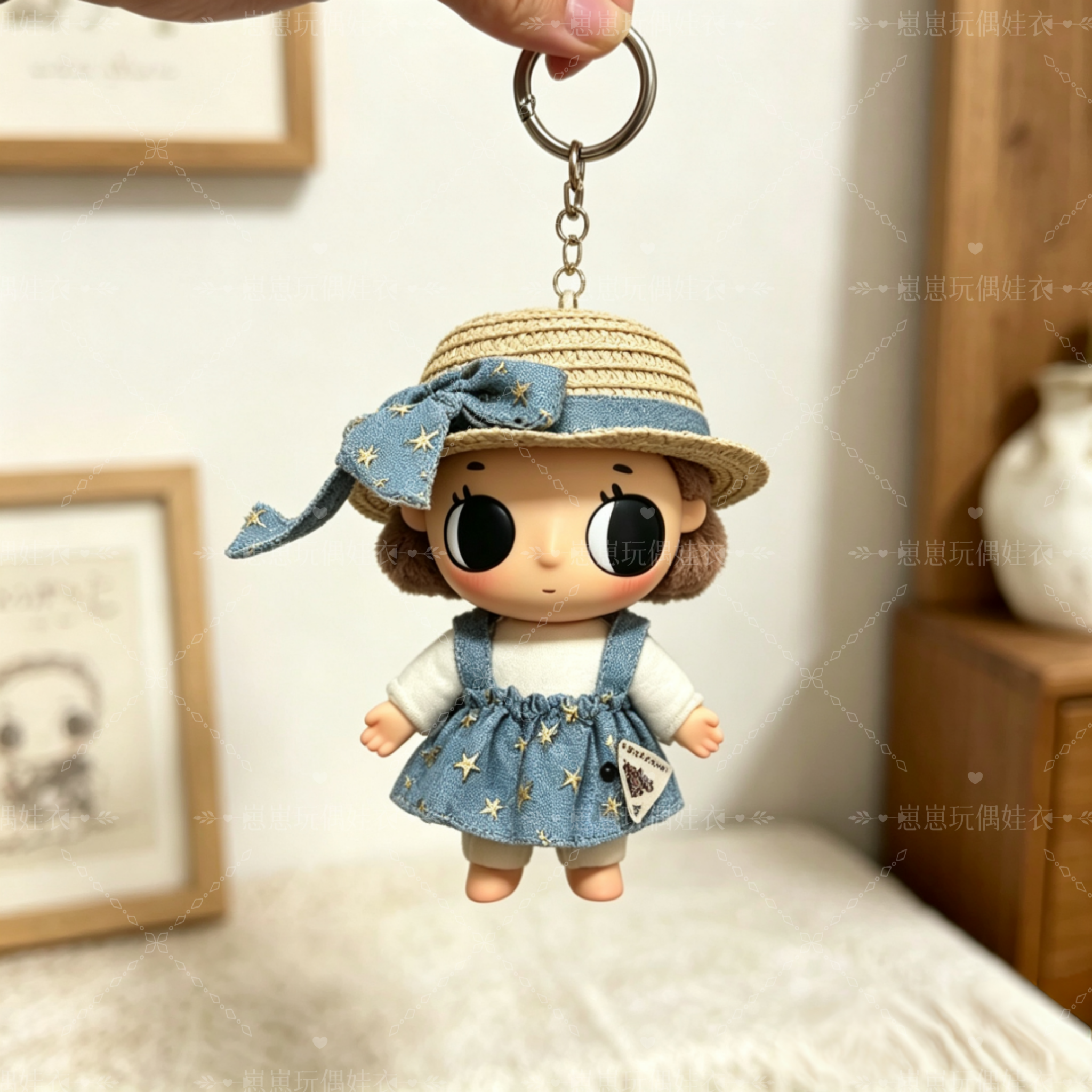新款Nyota小小瞬间盲盒毛绒公仔衣服泡泡玛特晒太阳原创diy娃衣服 - 实物图