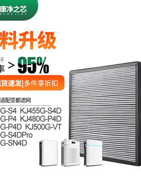 适配亚都双面侠空气净化器4in1过滤网P4/P4D/SN4D/S4/S4D滤芯两片