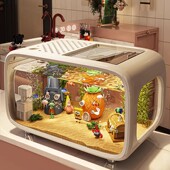 德国新款 鱼缸家用客厅生态造景全套过滤制氧一体机桌面小型乌龟缸