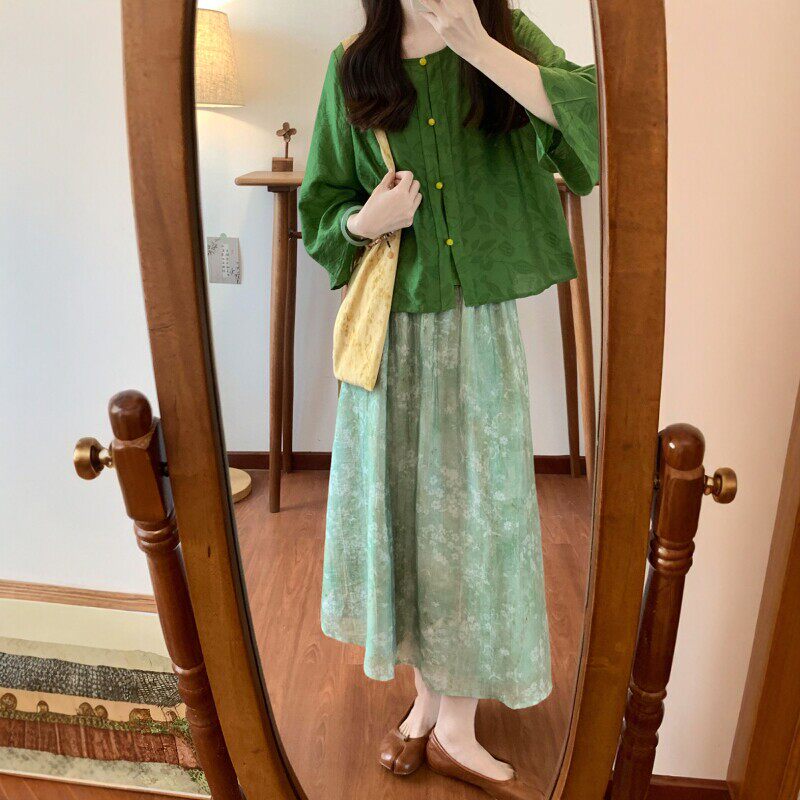 今年流行独特漂亮少女新中式文艺复古巨好看气质禅意高端佛系小衫