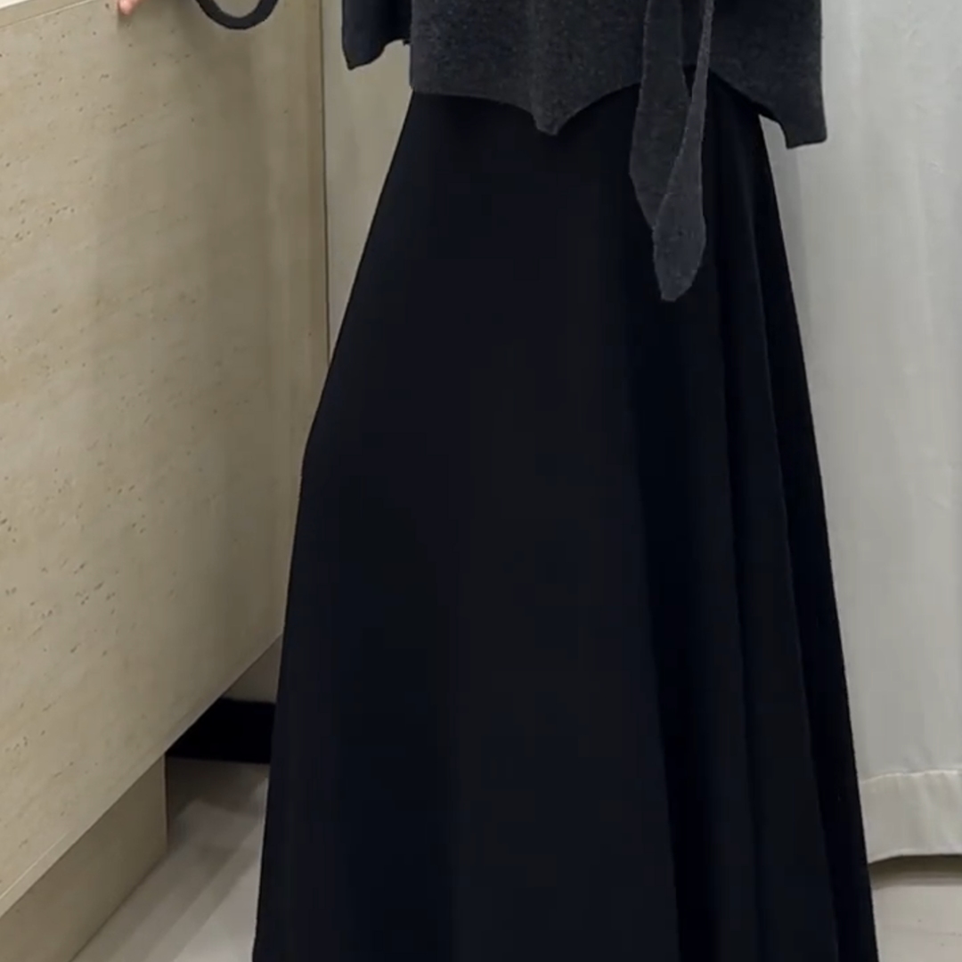 法式赫本风高腰显瘦A字半身裙女