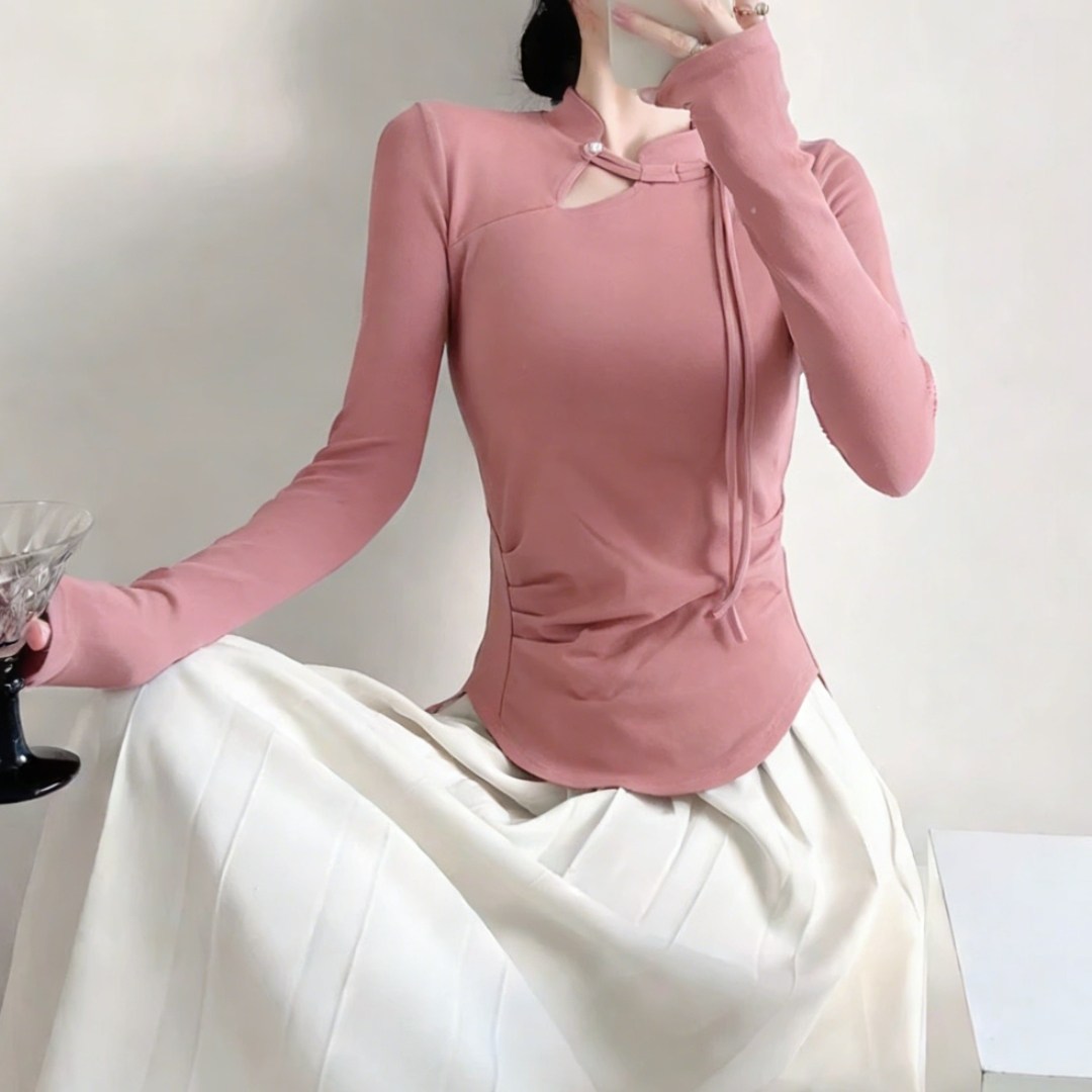 2026春季新款复古国风改良旗袍领禅意针织打底衫设计感内搭上衣女,女装/女士精品,大码内搭,淘宝优惠券,粉丝福利购,淘宝优惠卷