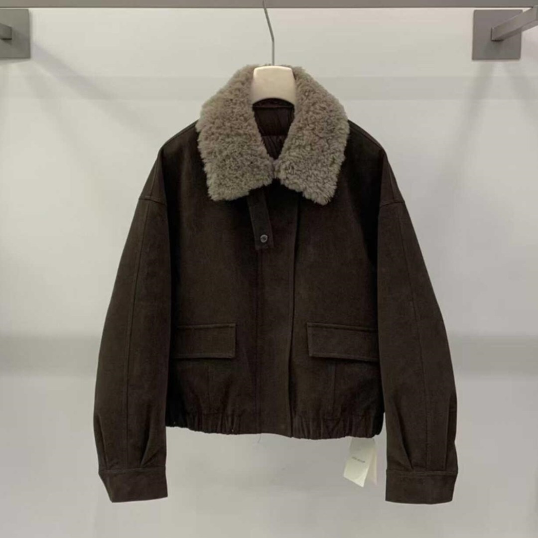 冬季新款韩系气质羊羔毛翻领短款宽松加厚保暖夹克工装派克服外套,女装/女士精品,大码内搭,淘宝优惠券,粉丝福利购,淘宝优惠卷