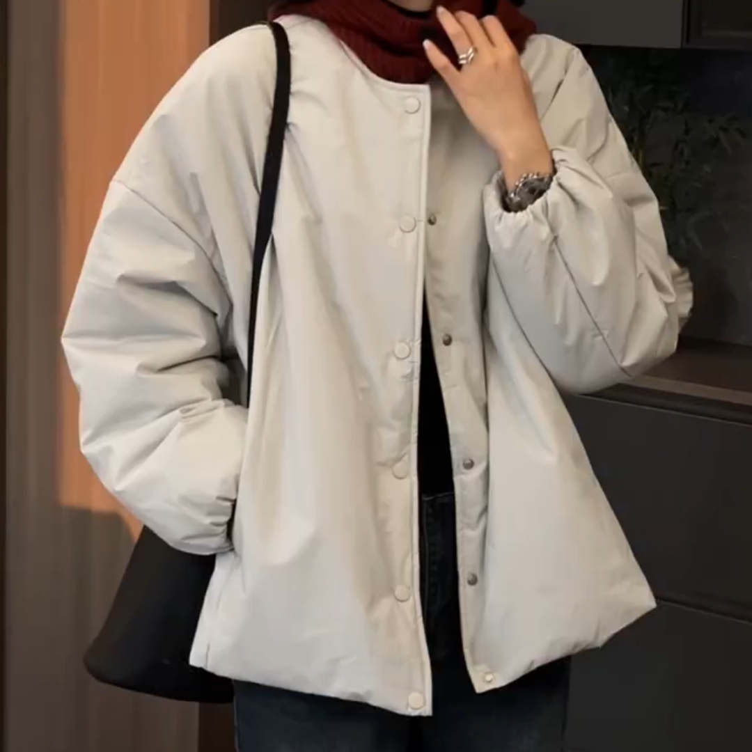 2025年新款韩系穿搭通勤棉服外套