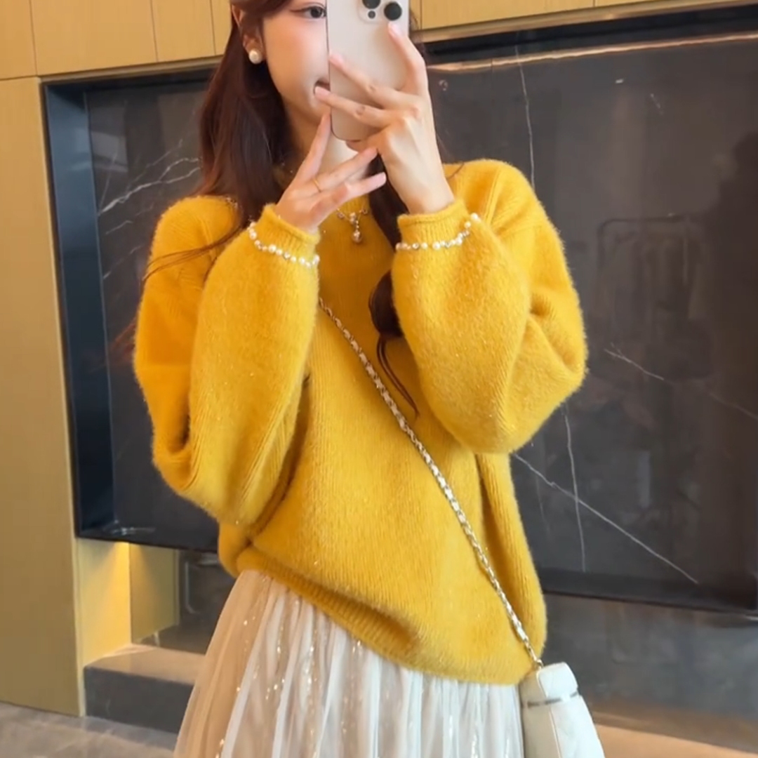 chic温柔软糯慵懒针织毛衣女秋冬