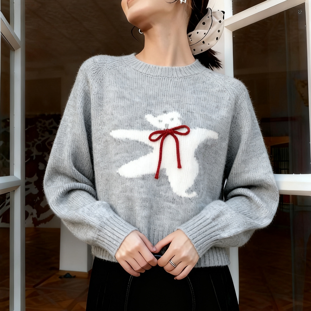 秋冬慵懒风软糯减龄宽松显瘦上衣