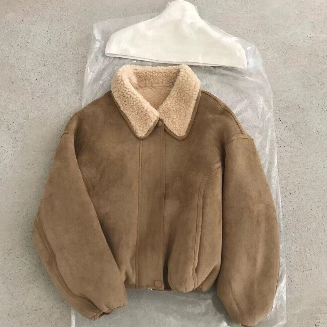 美拉德色系小个子复古羊羔绒外套