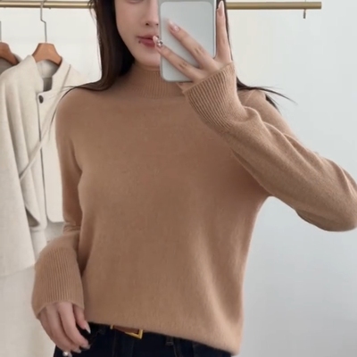 秋冬洋气高领修身显瘦针织打底衫