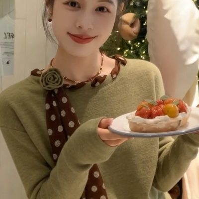 法式复古立体花朵长袖打底T恤女