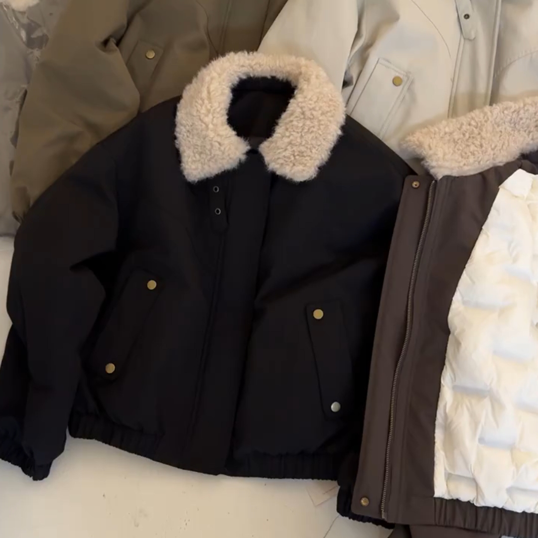 高级感超好看短款棉服派克服外套