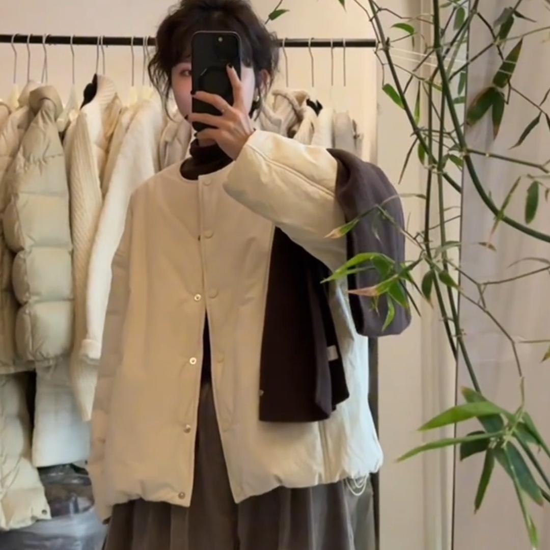 韩系简约小个子加厚保暖棉服女冬