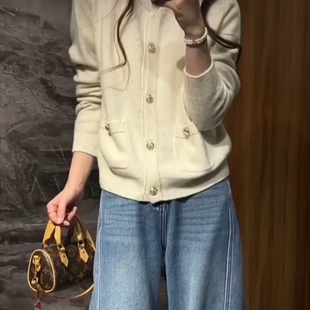 高级感小香风气质针织开衫 独特漂亮软糯宽松设计感上衣 女秋冬新款