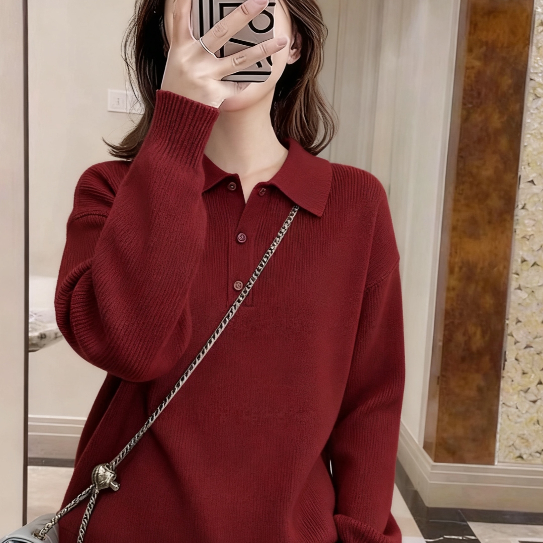 2025冬季新款安可拉红复古上衣潮