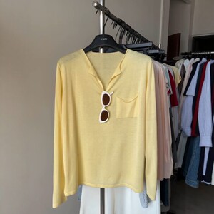 oversize 极简软糯空气感慵懒风长袖针织衫轻薄透气显瘦防晒罩衫