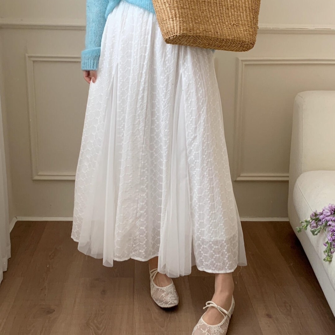 法式轻奢绝美蕾丝拼接半身裙设计感春季小众别致显瘦大摆a字长裙,女装/女士精品,大码半身裙,淘宝优惠券,粉丝福利购,淘宝优惠卷