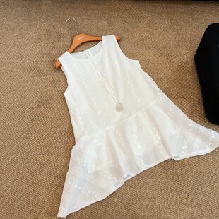 2026清凉夏日小众别致设计感舒适透气宽松显瘦提花小个子无袖 背心