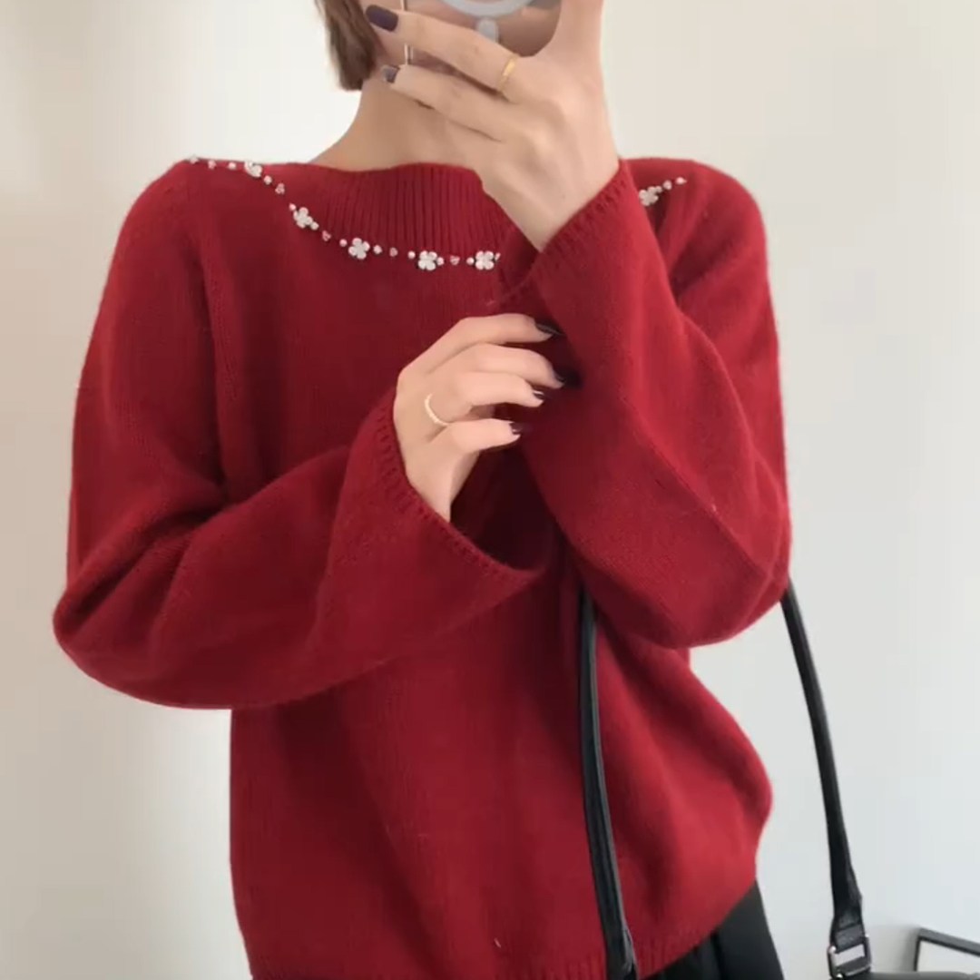 慵懒风高级感气质宽松针织毛衣2025新款洋气独特软糯宽松上衣秋冬,女装/女士精品,大码内搭,淘宝优惠券,粉丝福利购,淘宝优惠卷