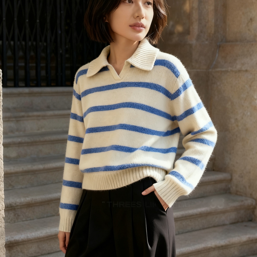 秋冬新款慵懒风软糯复古套头上衣